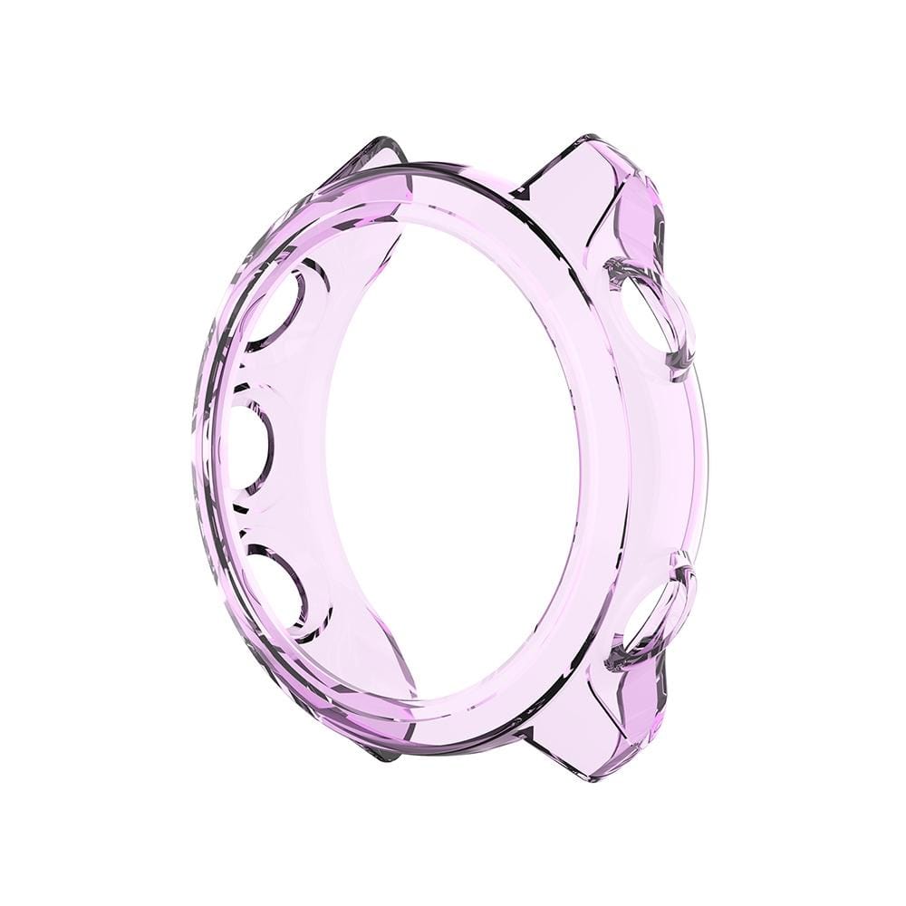 For Garmin Forerunner 245 / 245M Smart Watch Silicone Protective Case (Transparent Purple)