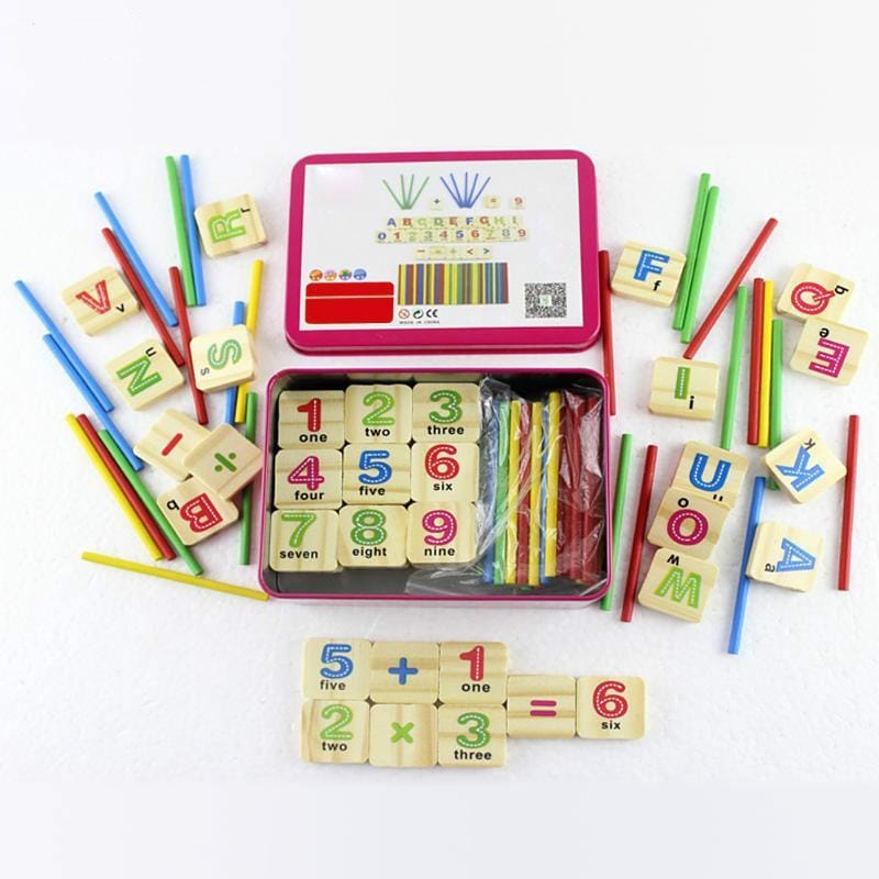 Montessori Early Learning Math Tools Digital Stick Children Kindergarten Teaching Aids (Magnetic Stickers)