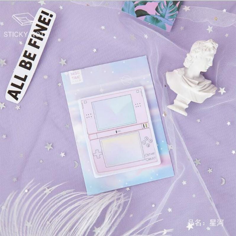 4 PCS Steam Wave Series Stickers Creative Fresh Message Notes N Times Posted Notes (Aurora)