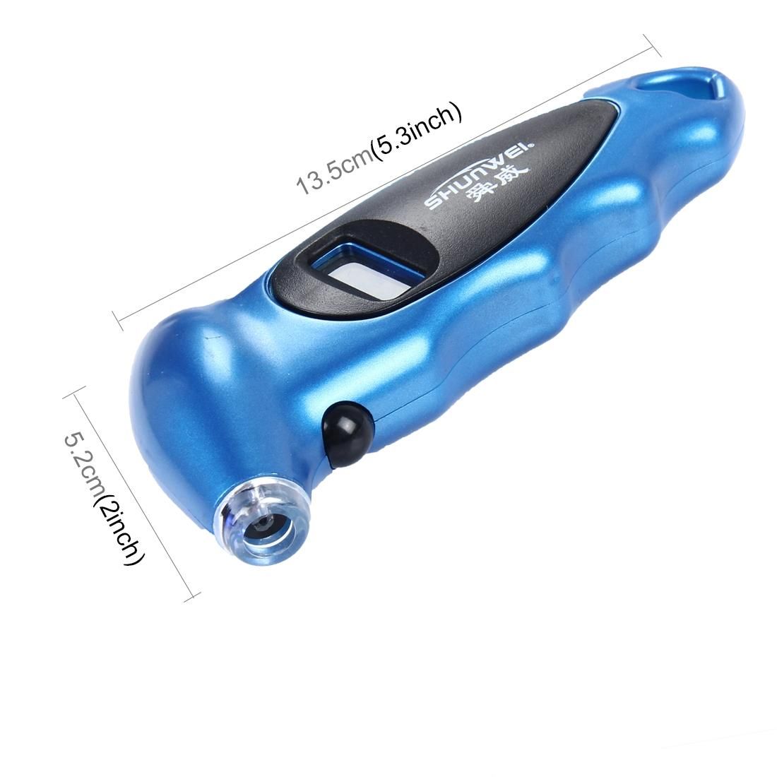 SHUNWEI SD-2802 Digital Tire Pressure Gauge 150 PSI 4 Settings for Car Truck Bicycle with Backlit LCD and Non-Slip Grip (Blue)