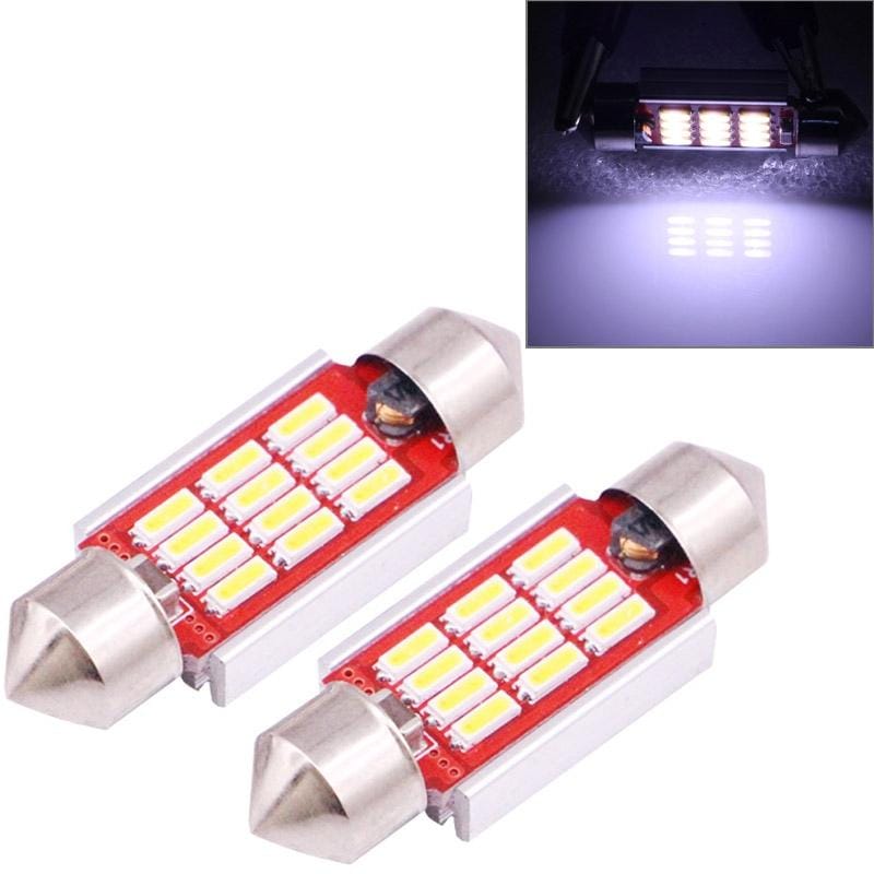 2 PCS 36mm 3.5W 180LM White Light 12 LED SMD 4014 CANBUS License Plate Reading Lights Car Light Bulb