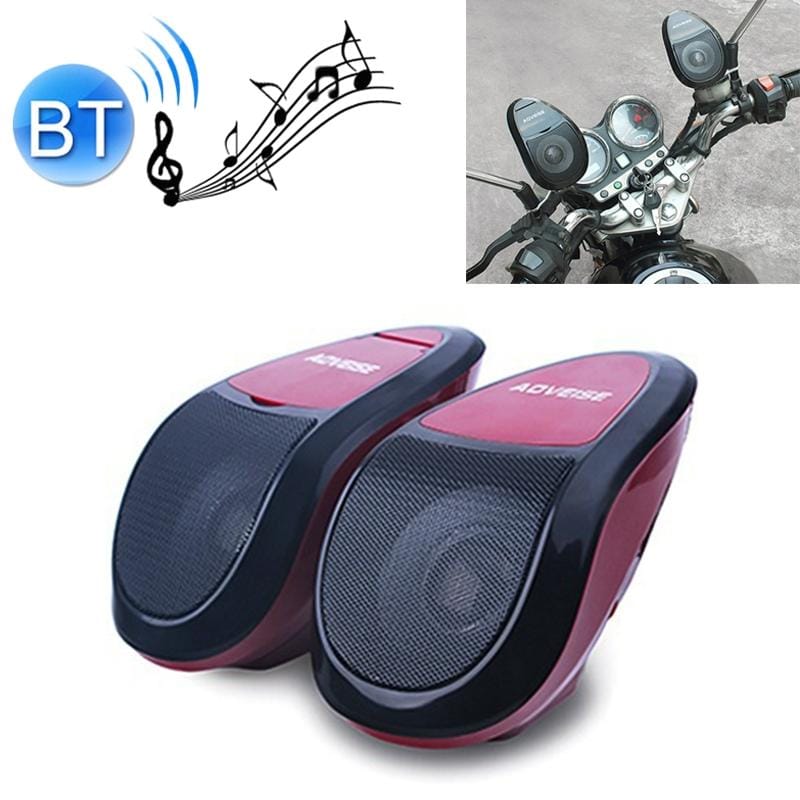 AOVEISE MT493 12V Multi-functional Waterproof Motorcycle Bluetooth Modified Audio Amplifier with Lamp, Support FM & Wired Control (Black Red)