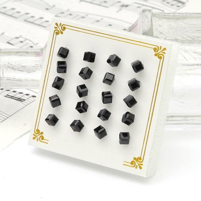 10 Pairs/Set Crystal Earrings Female Fashion Jewelry Earrings (Black )