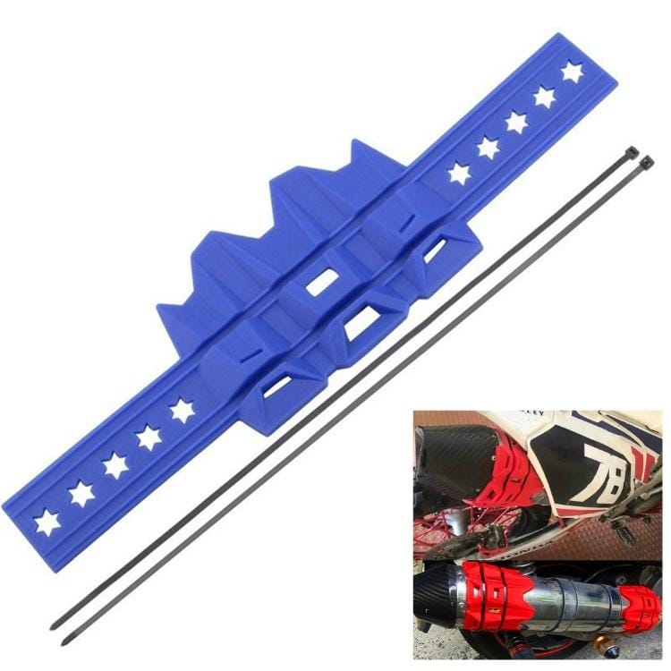 Motorcycle Modification Accessories Exhaust Pipe Anti-scratch Protective Cover Anti-scalding Rubber Ring Insulation Glue (Blue)