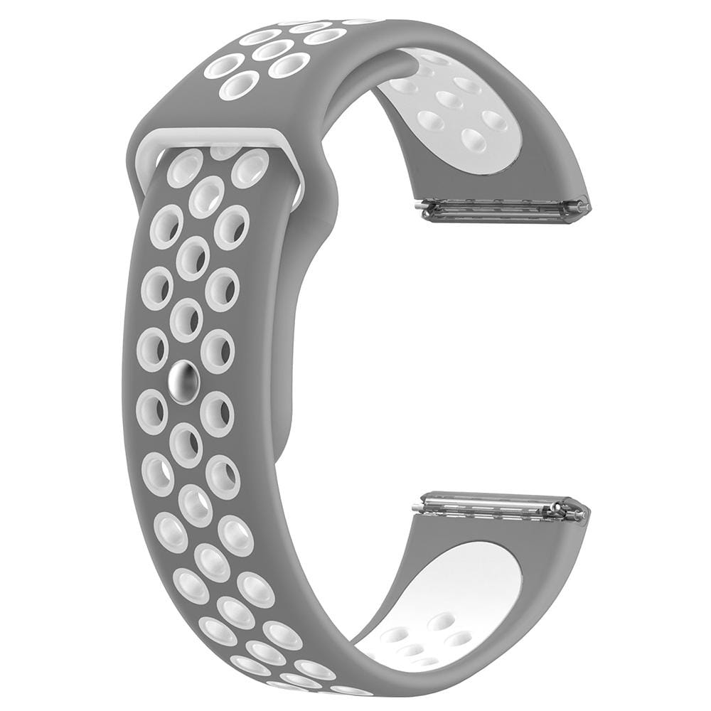 For Fitbit Versa Two-tone Silicone Replacement Wrist Strap Watchband (Grey + White)