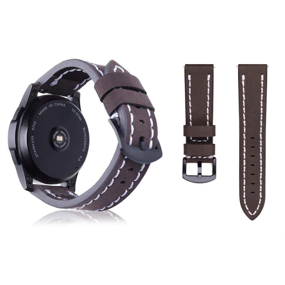 Top-grain Leather Wrist Watch Band for Samsung Gear S3 22mm (Coffee)