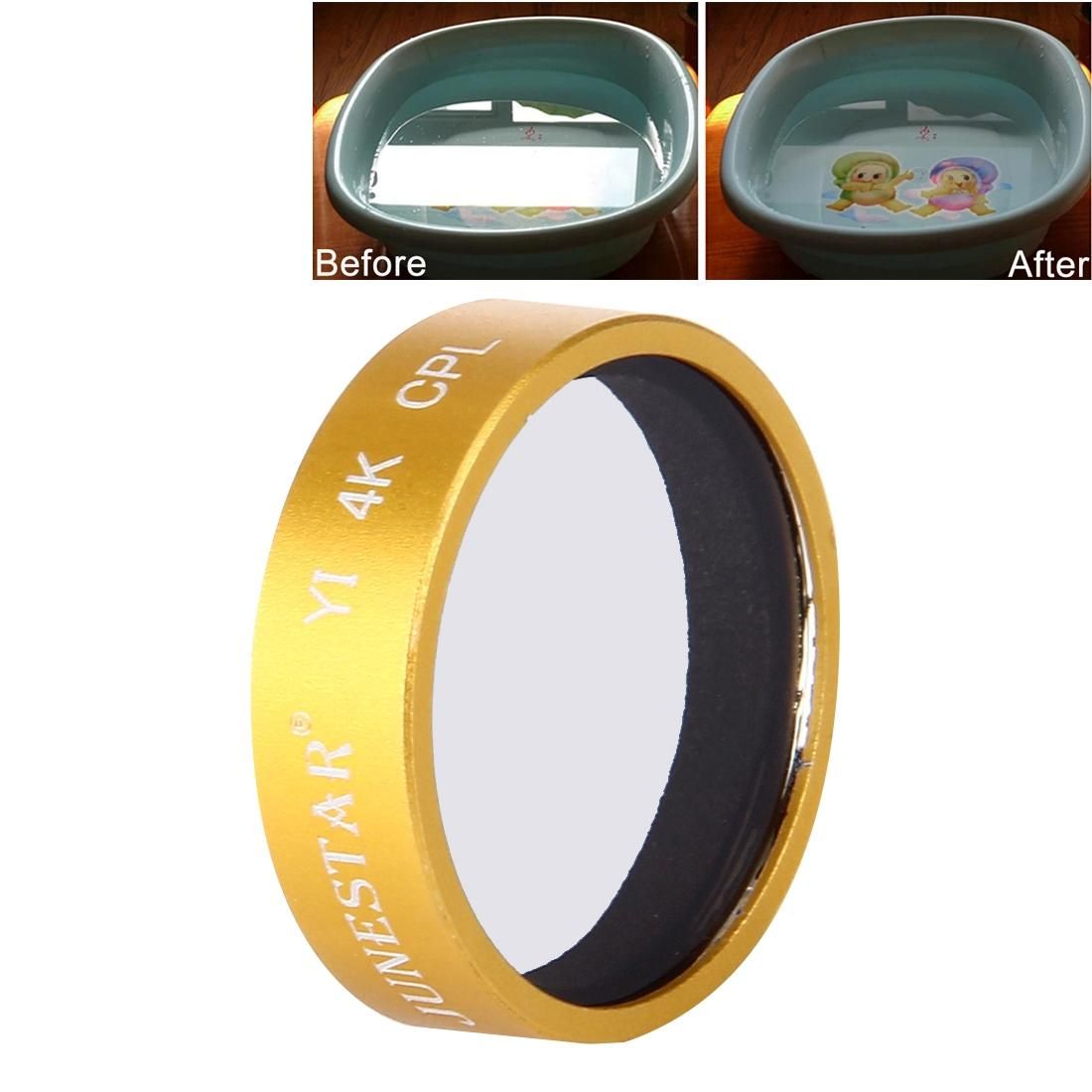 JUNESTAR for Xiaomi Xiaoyi Yi II 4K Sport Action Camera Proffesional CPL Filter (Gold)
