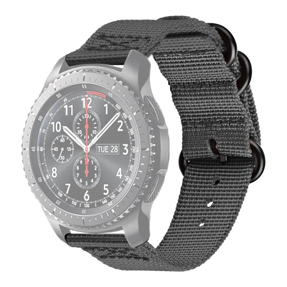 For Samsung Galaxy Watch Active 2 22mm / S3 Nylon Three-ring Strap (Gray)