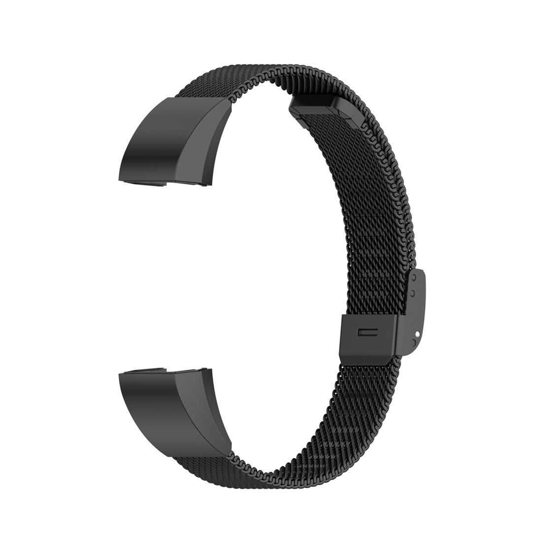 For Fitbit Alta / Alta HR / ACE Watch Button Mesh Metal Replacement Strap Watchband, Size:L (Gold)