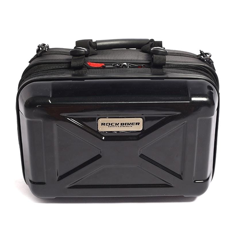 ROCK BIKER Motorcycle Top Case Aluminum Cargo Tail Box Motorbike Top Box Street Bike Rear Luggage Topcase Touring Saddle Bag (Black)