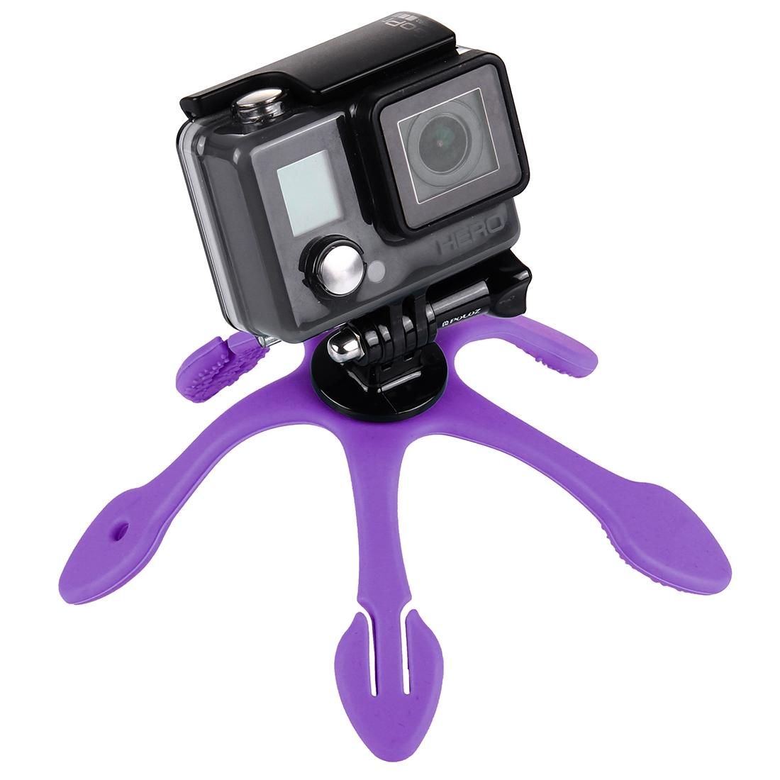 Portable Mini Flexible Octopus Camera Tripod Mount Phone Stand Holder (Purple)