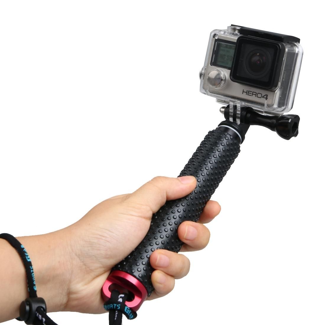 Handheld Extendable Pole Monopod with Screw for GoPro HERO5 Session /5 /4 Session /4 /3+ /3 /2 /1, Xiaoyi Sport Cameras, Max Length: 49cm (Red)