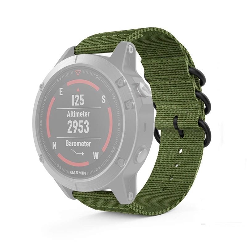 For Garmin Fenix 3 / 5X Universal 26MM Three-ring Nylon Watchband (Army Green)