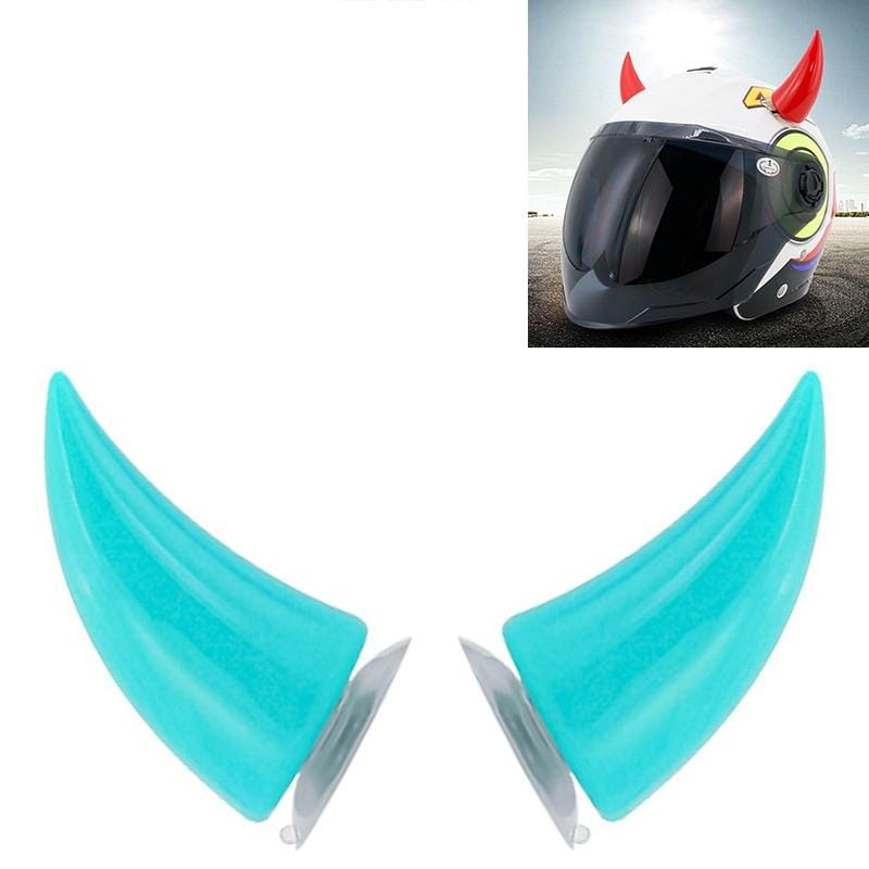 2 PCS Motorcycle Helmet Devil Decoration Motorbike Helmet Suction Cups Horns Decoration Headwear Sucker (Baby Blue)