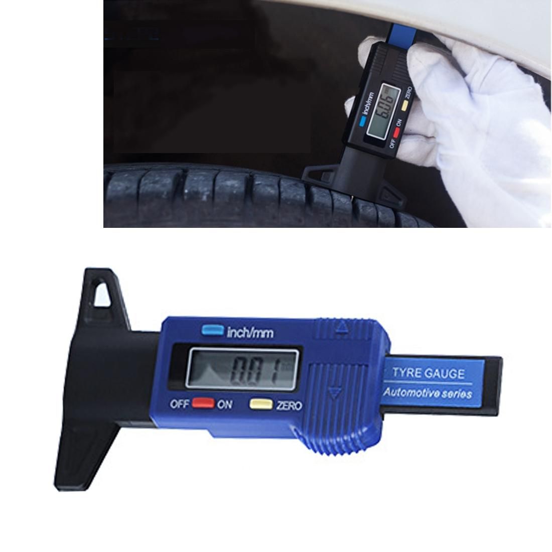 0-25mm Electronic Digital Tread Plan Refinding Rounds Refinding Outcome Exists Tread Tablets Type Gauge Depth Vernier Caliper Measuring Tools (Blue)