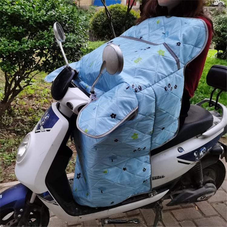 Summer Motorcycle Waterproof Windshield Covered Sunshade (Blue Flower)