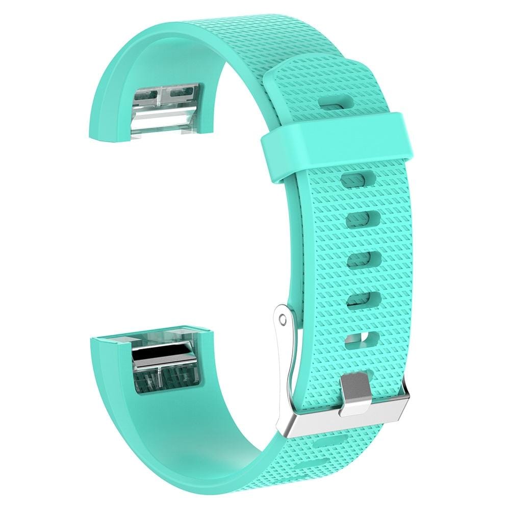 For Fitbit Charge 2 Common Texture Silicone Replacement Wrist Strap Watchband with Buckle, Size:S (Lake Blue)