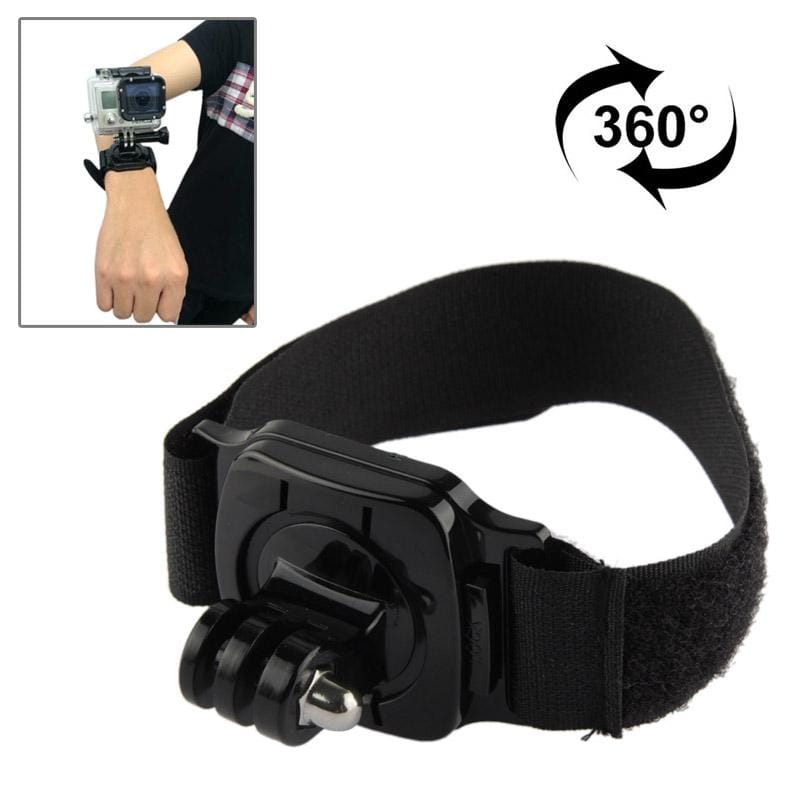 360 Degree Rotation Hand Camera Wrist Strap Mount for GoPro  NEW HERO /HERO6   /5 /5 Session /4 Session /4 /3+ /3 /2 /1, Xiaoyi and Other Action Cameras, Strap Length: 36cm (Black)
