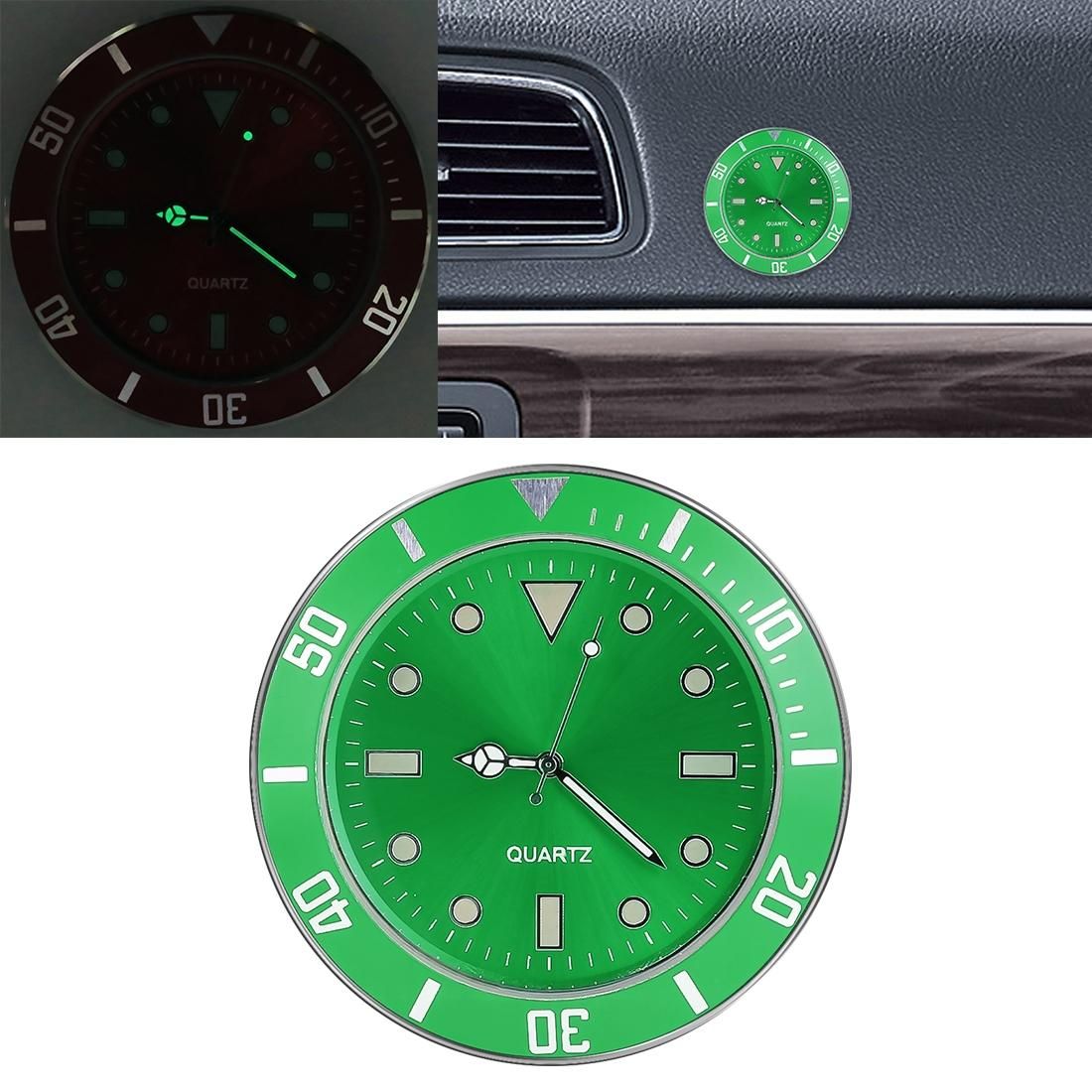 Car Paste Clock Car Luminous Watch (Green)