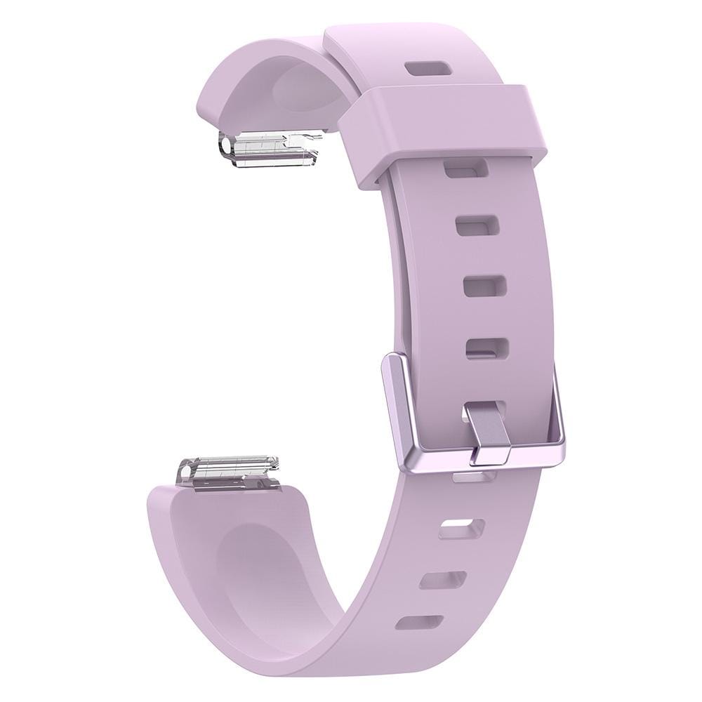 For Fitbit Inspire / Inspire HR Glossy Surface Silicone Replacement Wrist Strap Watchband, Size:S (Light Purple)