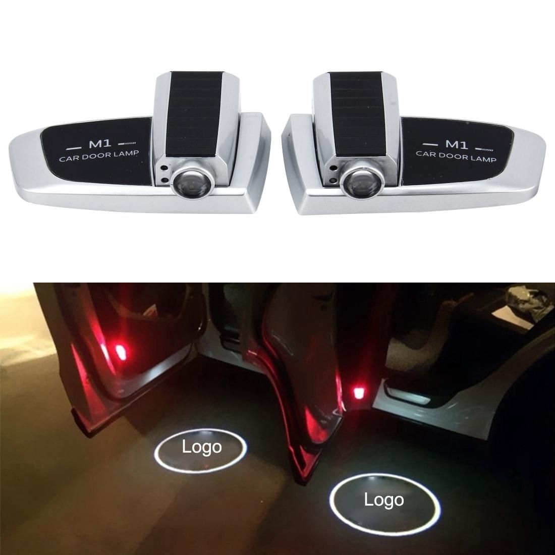 2 PCS Intelligent Induction HD Projection Car Door Welcome Lamps Display Logo for Porsche (Silver)