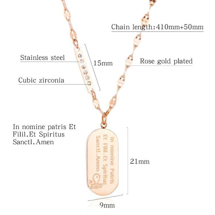 OPK 1682 Ladies Titanium Steel Necklace Classic Simple Diamond-studded Clavicle Chain Jewelry