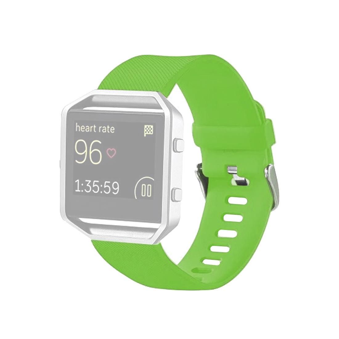 For Fitbit Blaze Watch Oblique Texture Silicone Watchband, Small Size, Length: 14-17cm (Green)