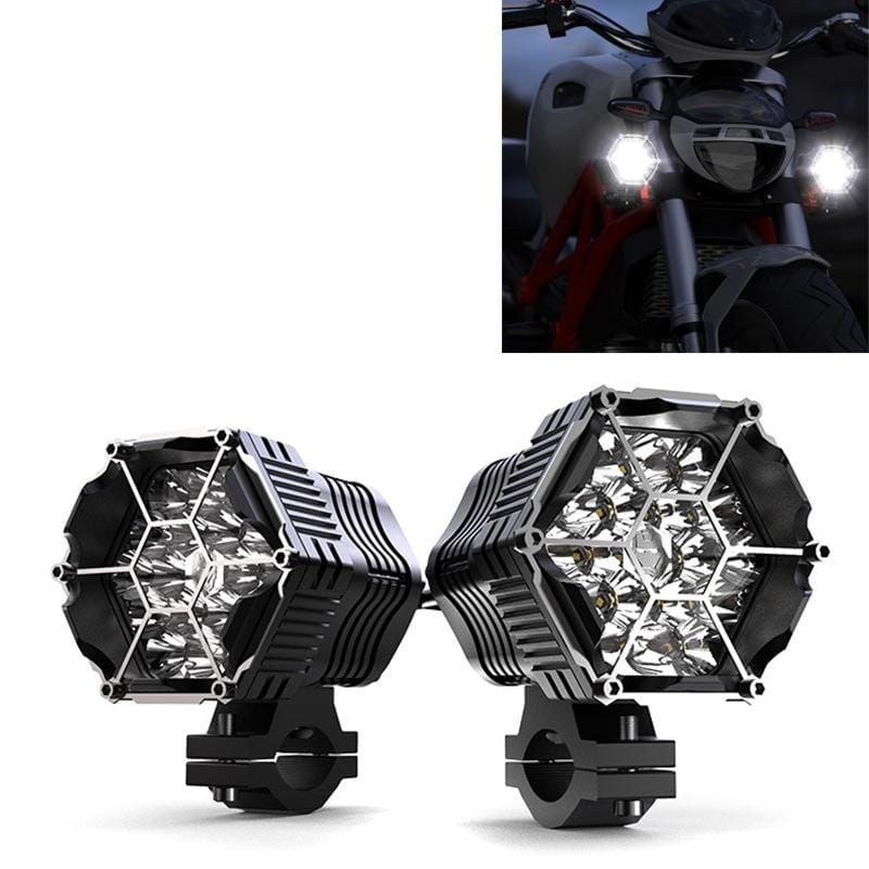 2 PCS DC12-85V Motorcycle / Car Waterproof  Aluminum Alloy External LED Glare Headlight Spotlight with Cable