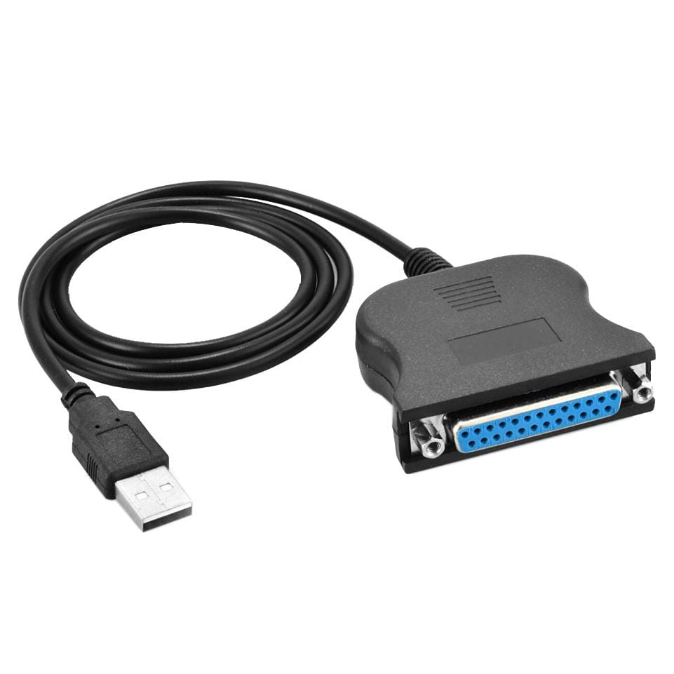 USB 2.0 to DB25 25 Pin Female Port Print Converter Cable (Black)