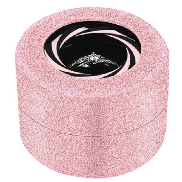 Surprise Jewelry Proposal Rotation Diamond Ring Box, Size:5.6�4cm (Star Pink)
