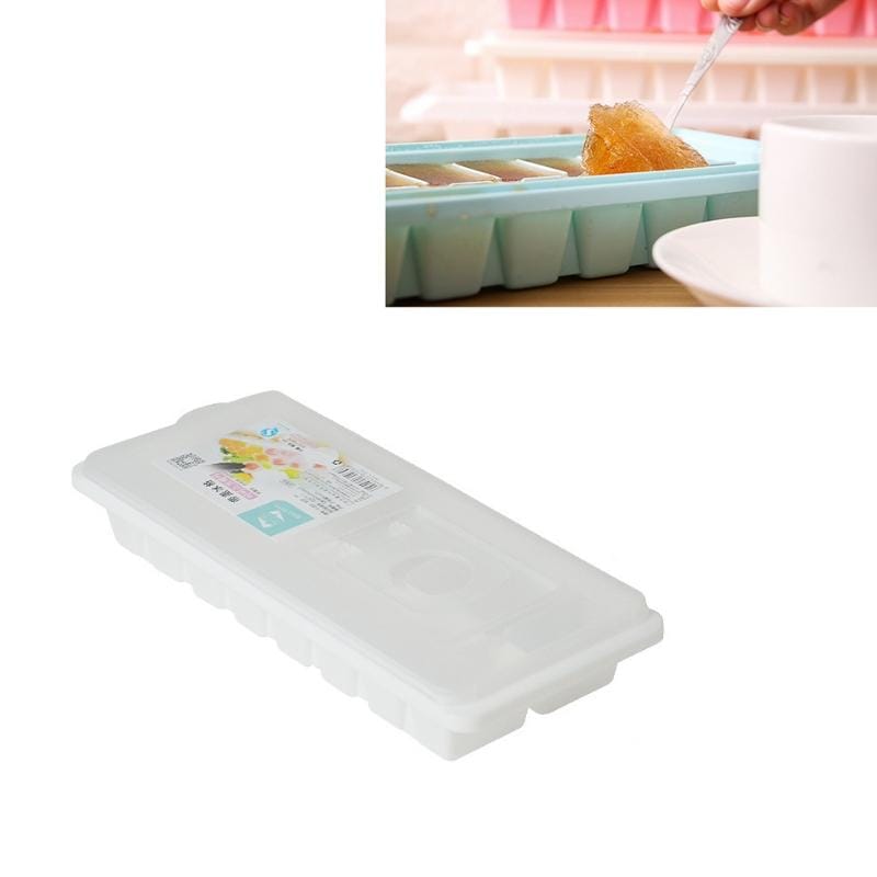 Candy Color Creative Ice Cream Ice Lattice Ice Cube Mold with Lid (White)