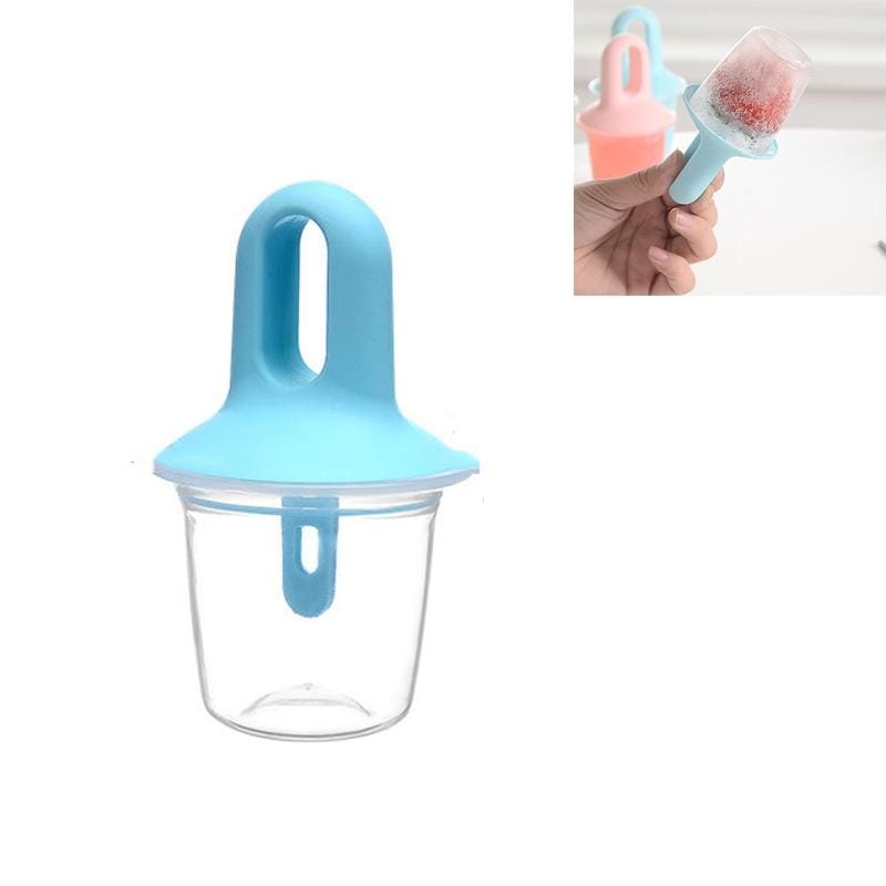 2 PCS Summer Home Convenient Candy Color DIY Popsicle Ice Cream Mold with Handle & Lid (Green)