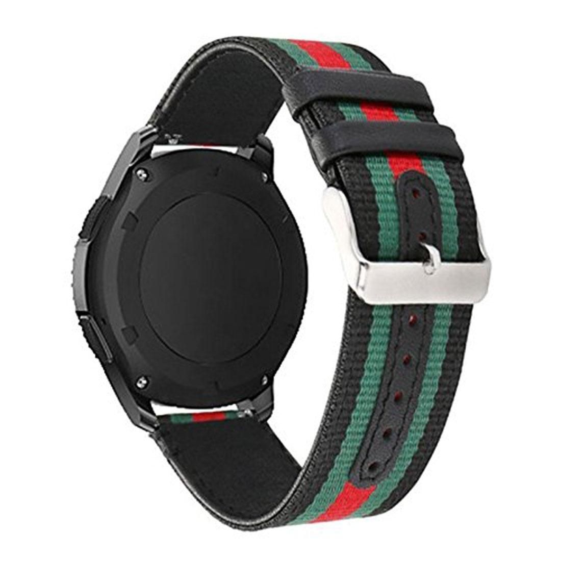 For Samsung Gear S3 Simple Fashion Nylon Genuine Leather Watchband (White)