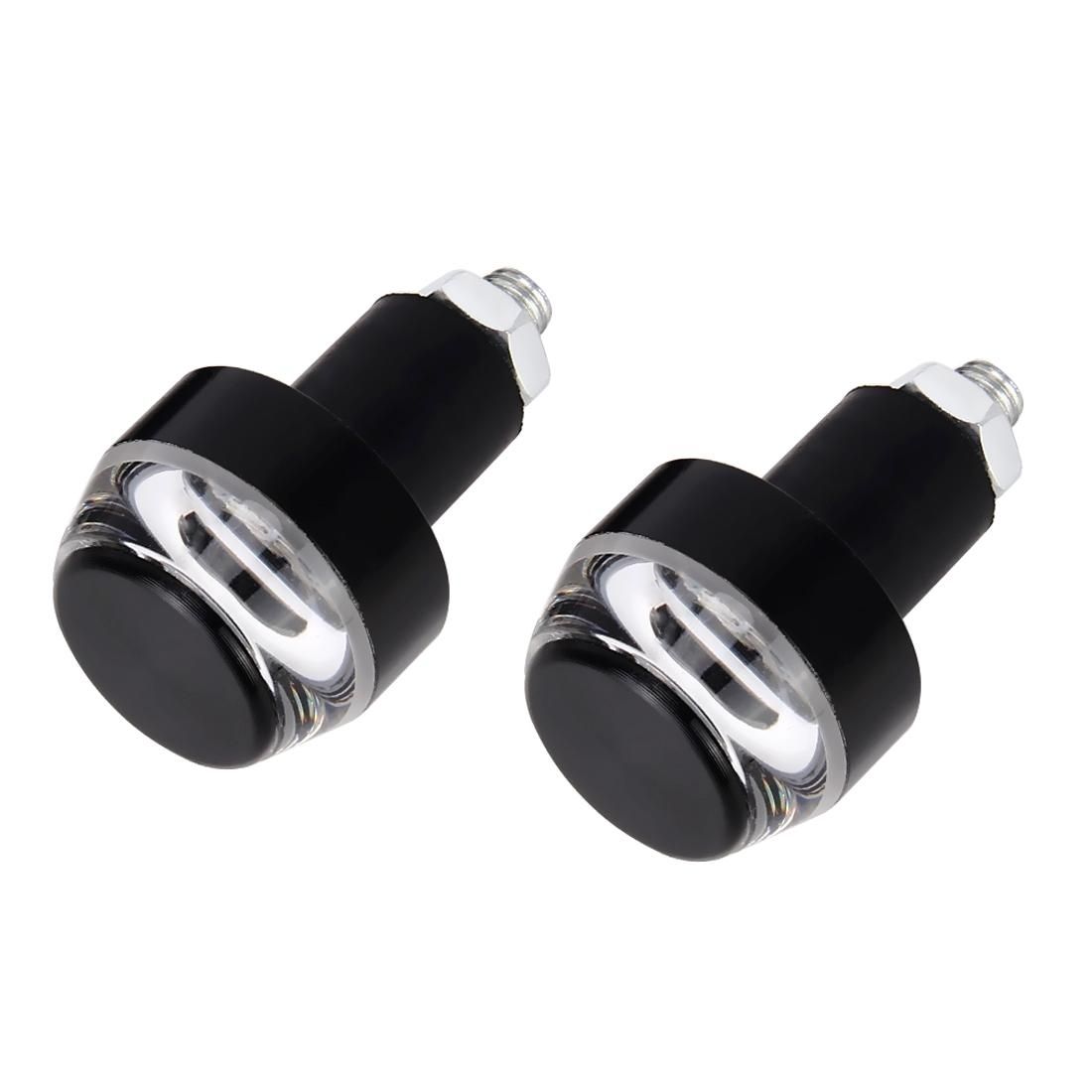 2 PCS Motorcycle Turn Double Light Grip Bar Plug Strobe Side Marker End LED Handlebar Lamp, Yellow and White Light (Style5)