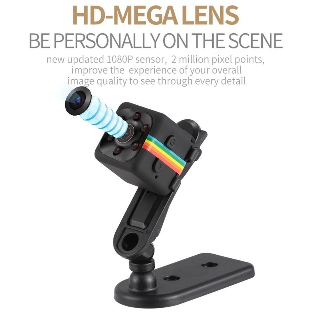 SQ11 Mini DV HD 1080P 2MP Sport Recorder Camera with Holder, Support Monitor Detection & IR Night Vision & TF Card (Red)