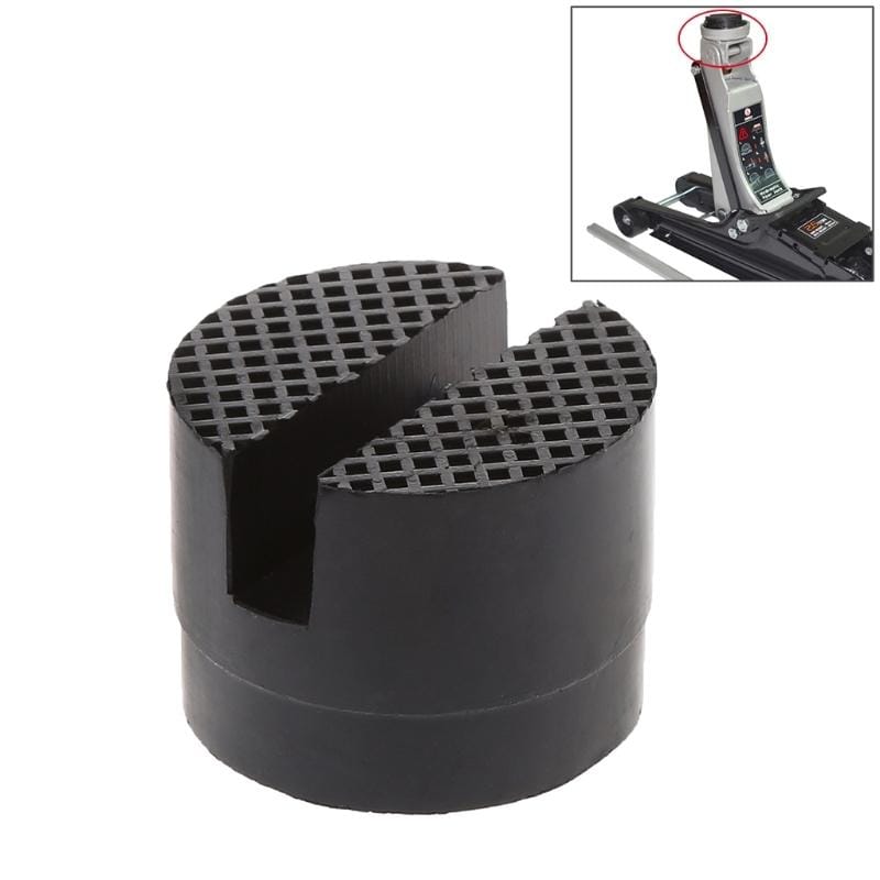 2 PCS Floor Slotted Car Rubber Jack Pad Frame Protector Adapter Jacking Disk Pad Tool (Black)