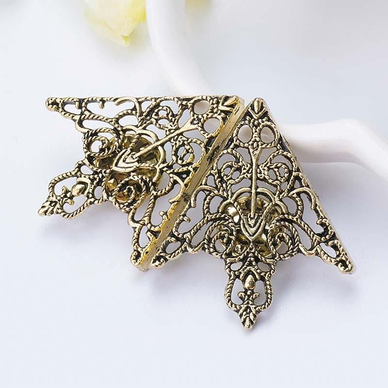 Crown Openwork Collar Buckle Vintage Collar Clamp jewelry (Gold)