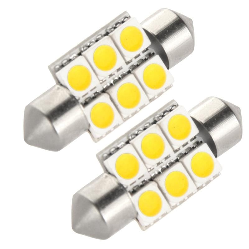 36mm Warm White 6 LED 5050 SMD Car Bulb Reading Light (Style2)