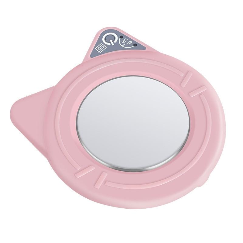 Heating Coaster Cartoon Style Constant Temperature 55 Degrees Celsius Heating Coaster, CN Plug (Pink)