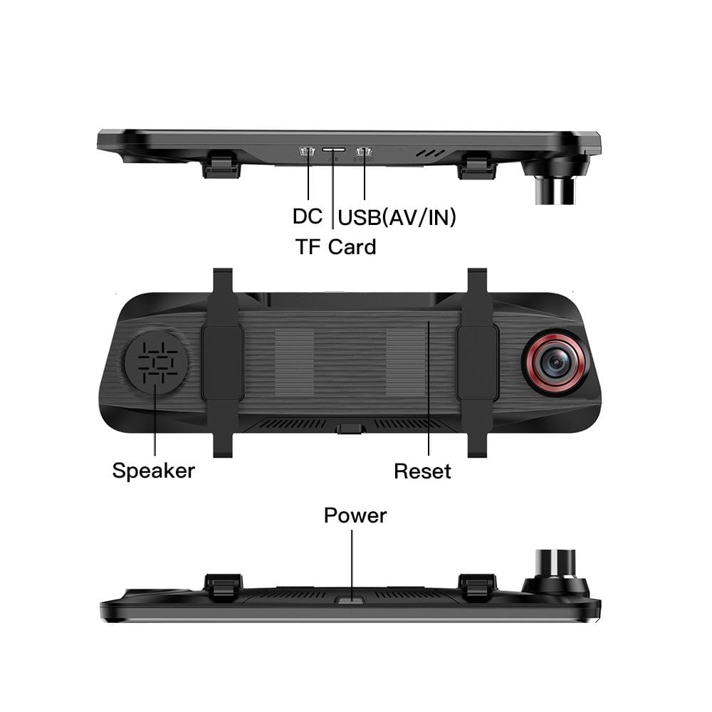 Anytek T11 FHD 1080P Dash Cam Driving Recorder Duel Lens Touch Screen Car Camera DVRS  With Rearview Mirror Camera