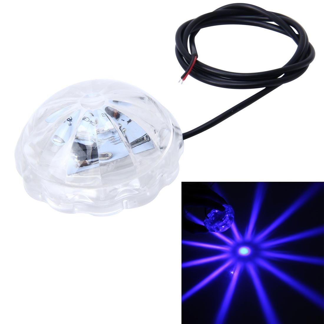 SRF-3089 DC8-80V 5W 300LM Chassis Light For Motorcycle,Wire Length: 76cm (Blue Light)
