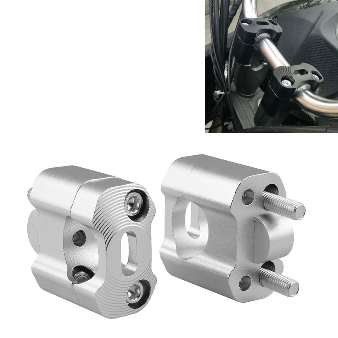 MB-MH007 Motorcycle Modification Accessories Universal Single Hole Handlebar Pressure Code Fixed Bracket, 57.3 x 32.5mm, Hole Diameter: 28mm (Silver)