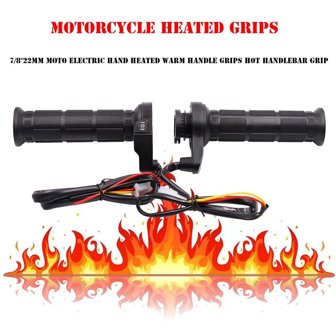 CS-203A1 Motorcycle Modified Electric Heating Hand Cover Heated Grip Handlebar, Upgrade Version