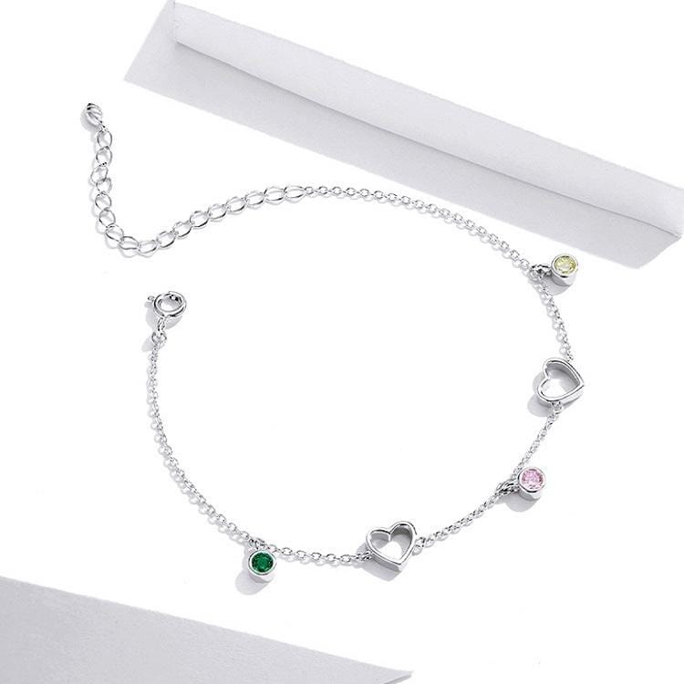S925 Sterling Silver Bracelet Heart-shaped Sterling Silver Bracelet