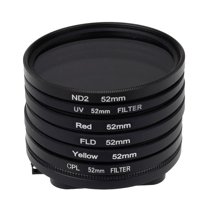 6 in 1 52mm ND2 Lens Filter + UV Lens Filter + Red Filter + FLD Filter + Yellow Filter + CPL Filter + Filter Adapter Ring for GoPro HERO4/ 3+