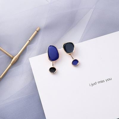 Summer Blue Geometric Acrylic Hollow Drop Earrings for Women Party Beach Jewelry (10210R )