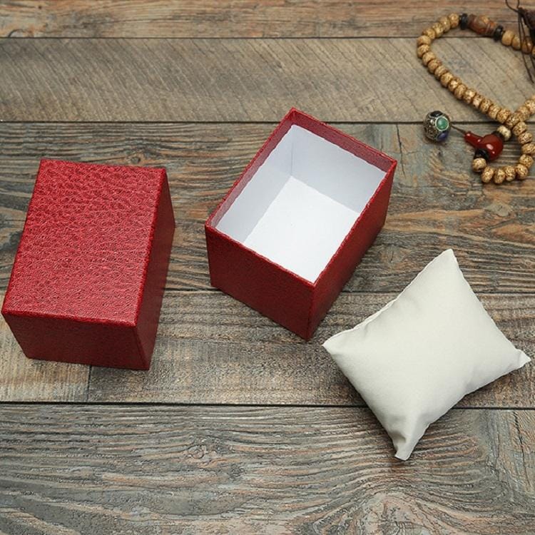 8 PCS Litchi Texture Watch Box Jewelry Gift Box Earring Necklace Jewelry Watch Packaging Box, Color:Red