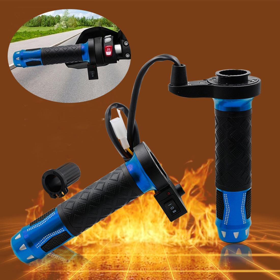 CS-764A3 12V Motorcycle Scooter Aluminum Alloy Electric Hand Grip Cover Heated Grip Handlebar (Blue)