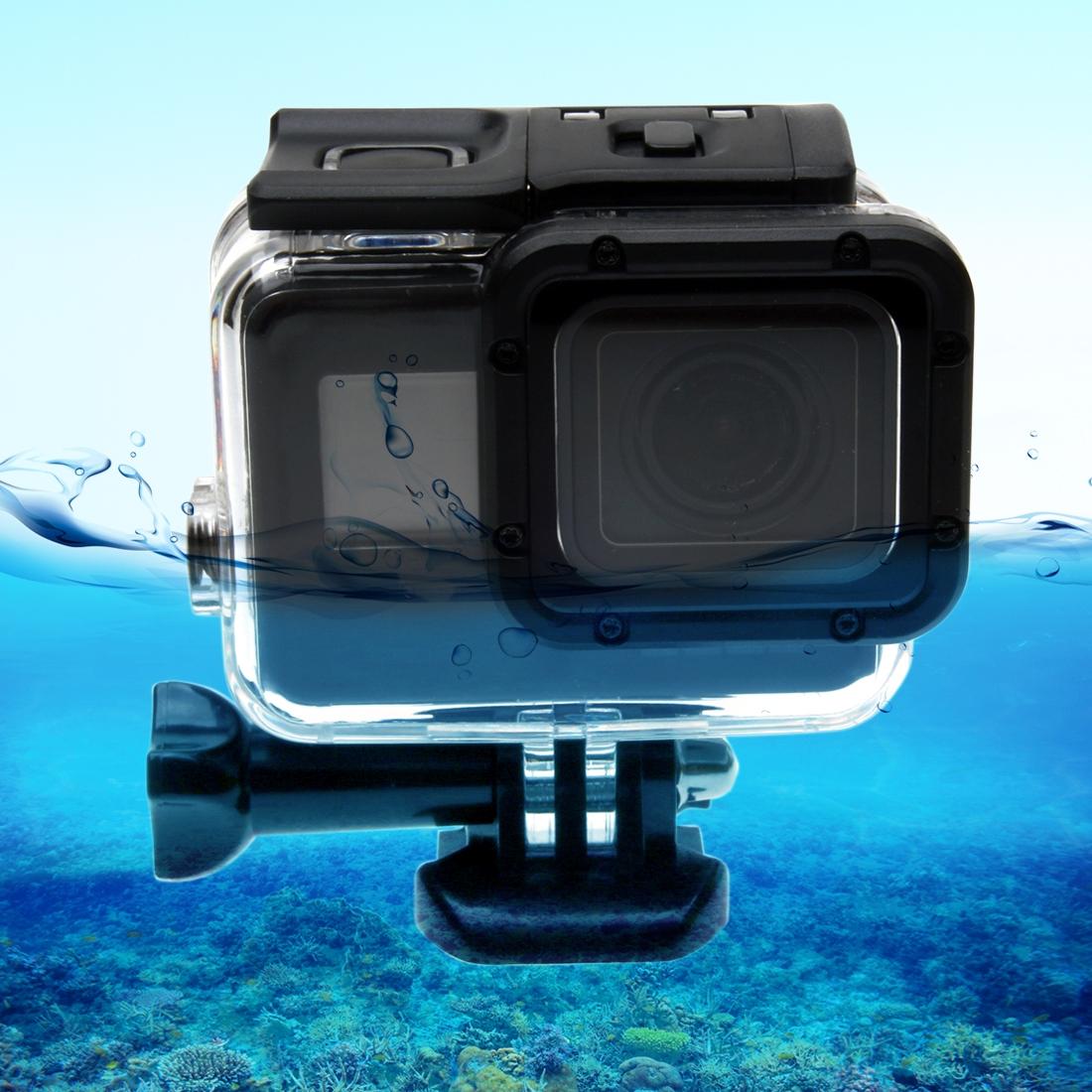 For GoPro  NEW HERO /HERO6   /5  30m Waterproof Housing Protective Case + Hollow Back Cover with Buckle Basic Mount & Screw, No Need to Disassemble Lens