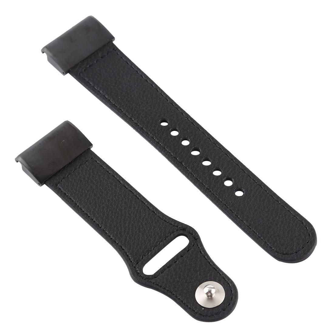 For Garmin Fenix 5X Color-blocking Leather Watchband (Rose Red)